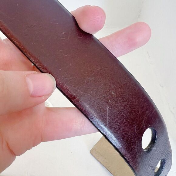 Michael Kors Brown Leather Belt Silver Buckle y2k Boho Chic Size M - Picture 5 of 6